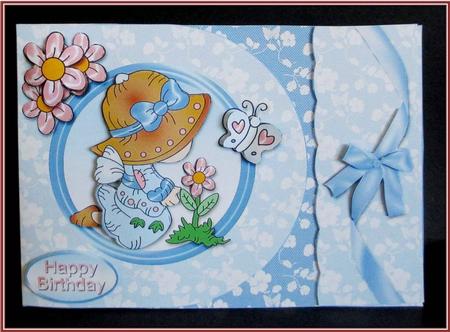 Blue Bonnet Girl D Flap Wrap Around Card Kit by Rae Trees