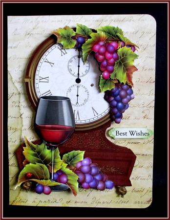 Fabulous Clock Shaped Topper - Wine & Vines by Rae Trees