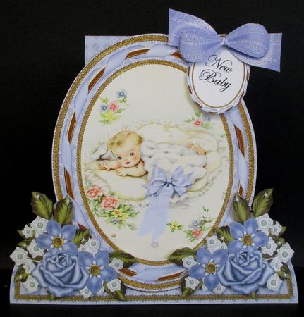 New Baby Boy Special Large Oval Card Mini Kit by Rae Trees