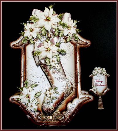 Cream Vintage Christmas Stockings by Rae Trees