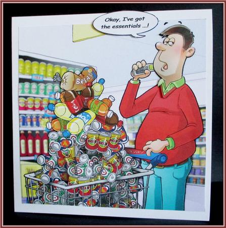 Shopping Dude 8x8 Quick Card by Rae Trees