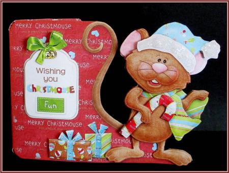 It Moust Be Christmas! Assymetric Shaped Fold Card Kit by Rae Trees