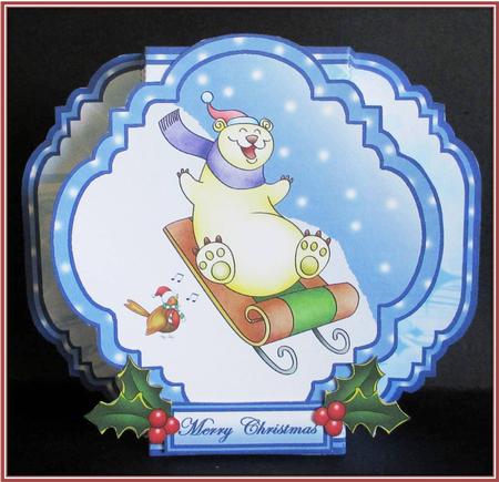 Easy Pop-out Card 'happy Polar Bear' by Rae Trees