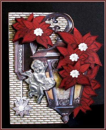 Mini Kit Christmas Lantern, Angel & Poinsettias by Rae Trees