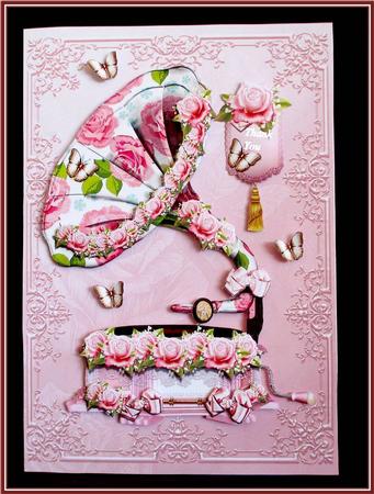 Soft Rose Vintage Gramophone by Rae Trees