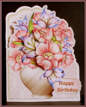 Pot of Pretty Flowers Shaped Card Mini Kit by Rae Trees