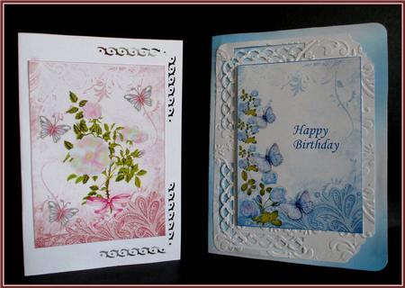 2 Floral Card Fronts by Rae Trees
