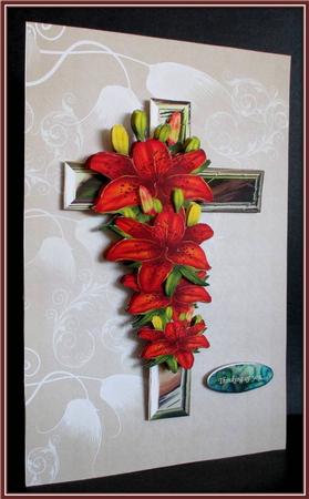 Sympathy Cross & Corsage Lilies 2 by Rae Trees