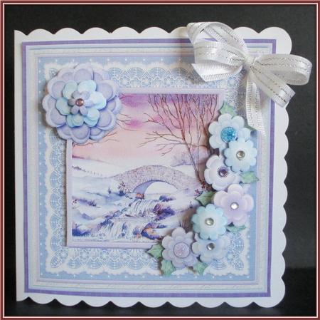 Christmas Winter Waterfall 8x8 Decoupage Mini Kit by Rae Trees