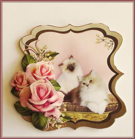 Painted Kittens 5x5 Card by Rae Trees