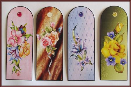 4 Floral Bookmarks by Rae Trees