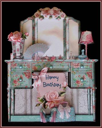 Beautiful Ladies Dresser Shaped Card Kit by Rae Trees