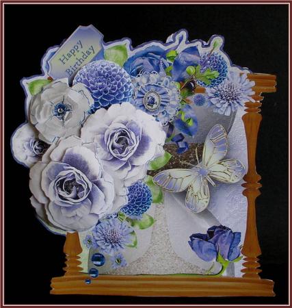 Hourglass Card with Lavender Flowers Mini Kit by Rae Trees