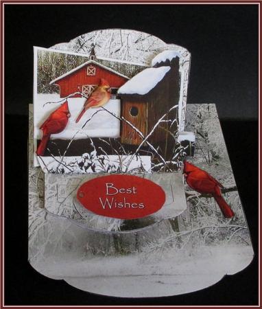 Winter Cardinals Out of Bounds Easel Topper by Rae Trees