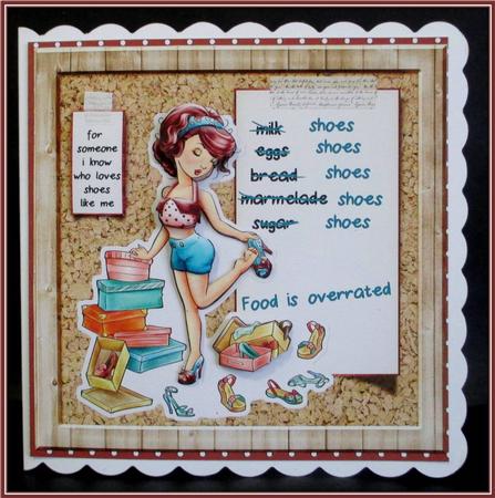 7.5 x 7.5 Card Topper with Insert Who Loves Shoes by Rae Trees