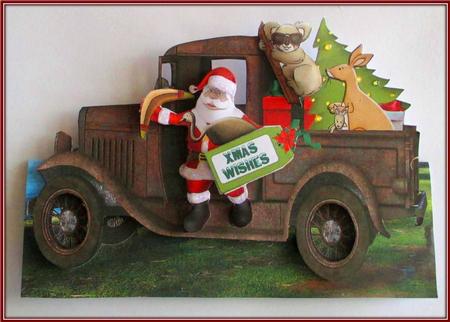 Standup Mini Kit -best Wishes from Australia-rusty Truck#2 by Rae Trees