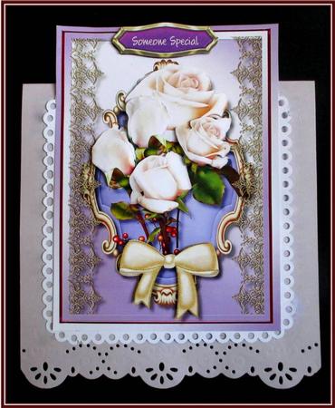 Beautiful White Roses with Filigree Lace  by Rae Trees
