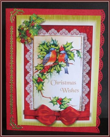 Lovely Christmas Wishes on Gold and Lace  by Rae Trees