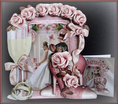 Stunning Wedding Photo Frame and Champagne and Roses Kit by Rae Trees