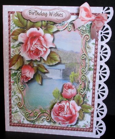 Beautiful Summer's End Roses at the Waterfall by Rae Trees