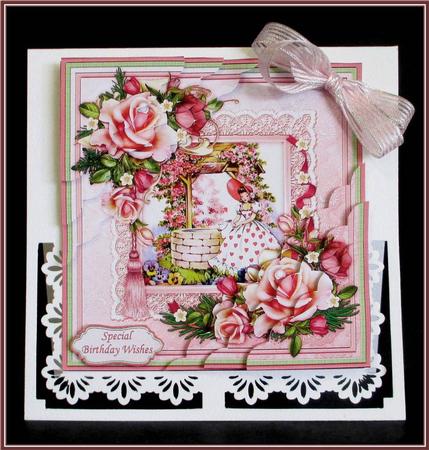 Birthday Wishing Well Floral Corner Stacker by Rae Trees