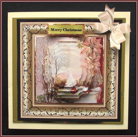 A Vintage Christmas Card with Shaped Layers by Rae Trees