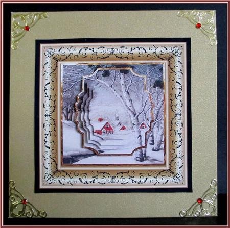 Snow Covered Village Church Card and Layers by Rae Trees