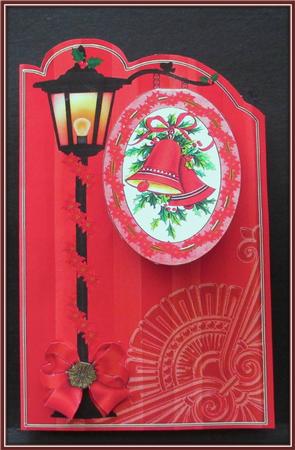 Red Bells 3D Opening Sign Card Mini Kit by Rae Trees