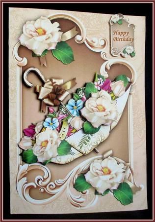Beautiful Bouquet of Flowers in Vintage Umbrella by Rae Trees