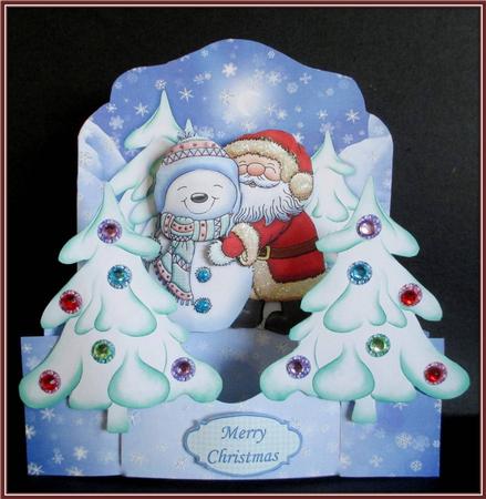 Santa Hugs 3D Pop Up Card Kit & Decoupage by Rae Trees