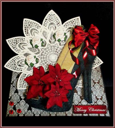 Christmas Poinsettia Shoes by Rae Trees