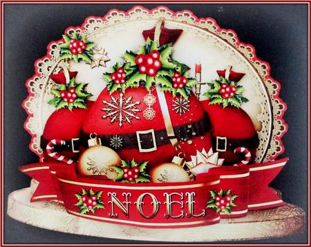 Christmas Santa Gift Bags with Holly Berries by Rae Trees
