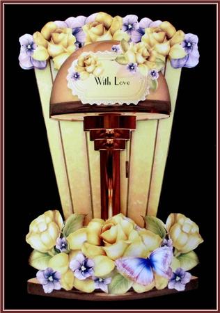 Beautiful Art Deco Lamp Shaped Card Kit by Rae Trees