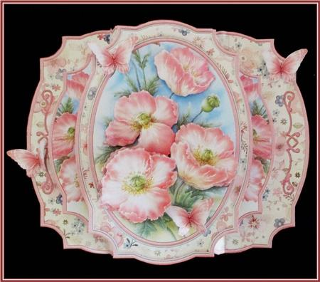 Poppies & Decoupage Double Pop Out Card Kit by Rae Trees
