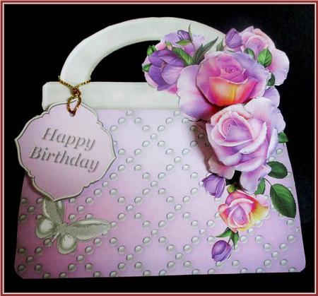 Pearls and Roses Handbag Card Mini Kit by Rae Trees