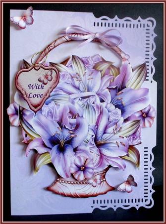 Bouquet of Lilies in a Basket by Rae Trees