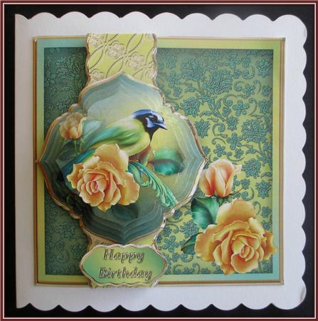 Bird in the Roses Fancy Border Card Mini Kit by Rae Trees