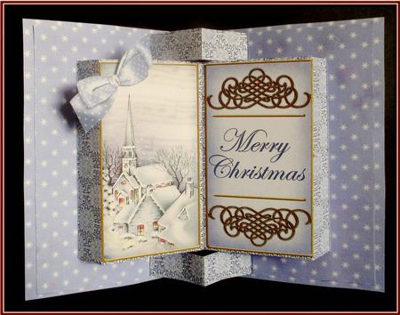 Blue Church Double Fold 3D Card Mini Kit by Rae Trees