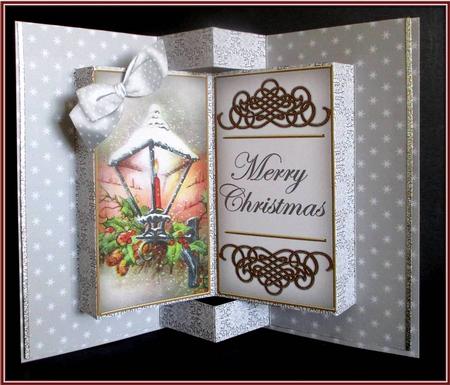 Silver Lantern Double Fold 3D Card Mini Kit by Rae Trees