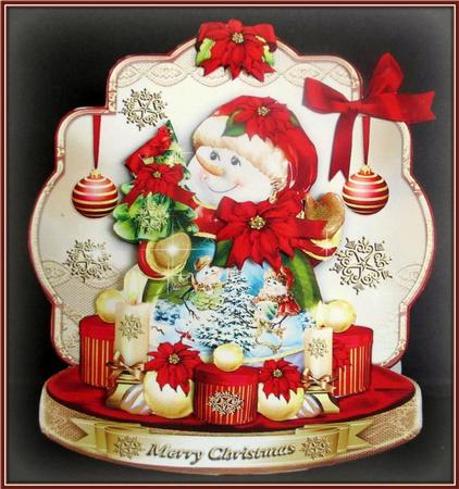 Christmas Snowman with Gifts by Rae Trees