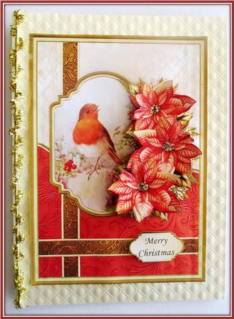 Vintage Robin & Poinsettia Card Topper & Decoupage by Rae Trees