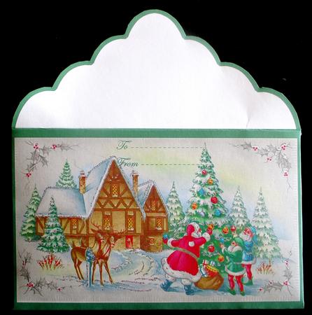 Santa and Elves Dressing the Tree Money Wallet by Rae Trees