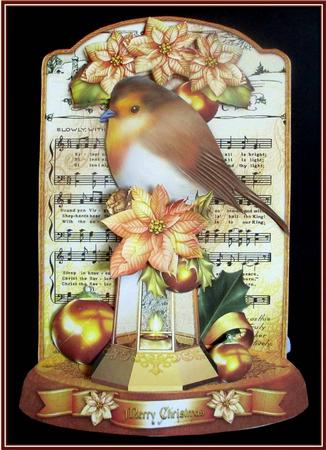 Christmas Robin Bird with Lamp Decorations by Rae Trees
