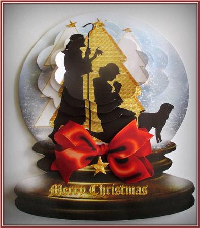 Christmas Snow Globe - Shepherds in Prayer by Rae Trees