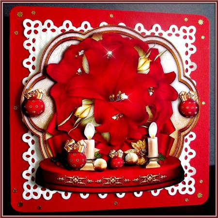 Vintage Red Christmas Lily Decorations by Rae Trees