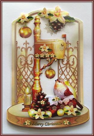 Decorative Robin Bird with Mailbox Card by Rae Trees