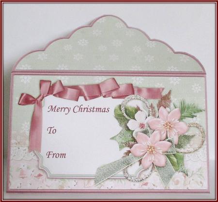 Christmas Money Wallet Shabby Chic Florals by Rae Trees