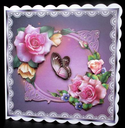 Spring Roses - 8" Square Card Mini-kit by Rae Trees