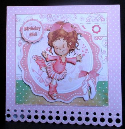 Sweet Ballerina Girl Quick Card by Rae Trees