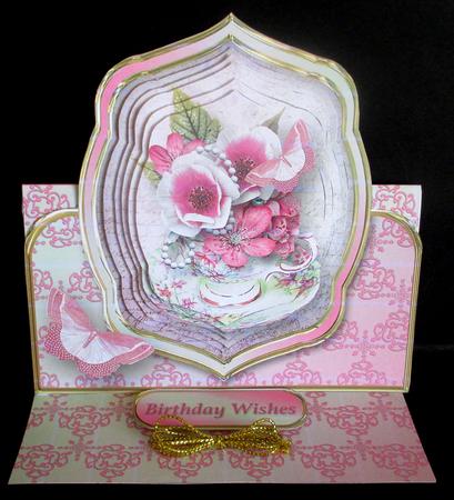 A Cupful of Flowers Pyramid Easel Card Mini Kit by Rae Trees